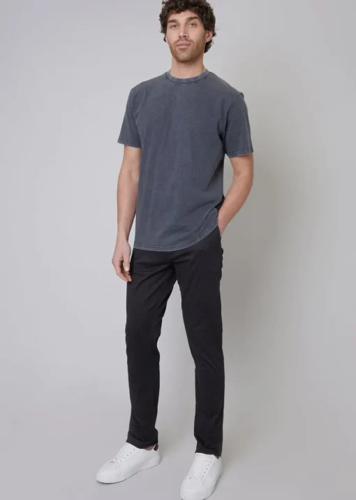 Threadbare Black Cotton Regular Fit Chino Trousers with Stretch