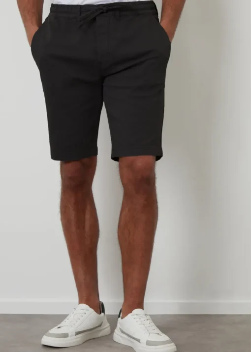 Threadbare Black Elasticated Waist Stretch Chino Shorts