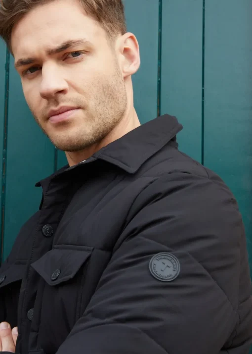 Threadbare Black Lightweight Collared Quilted Jacket