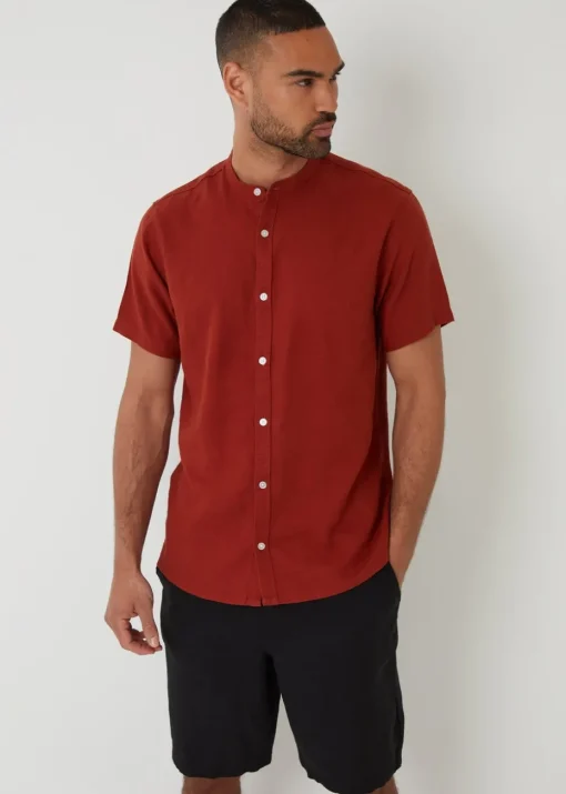 Threadbare Black Linen Blend Chino Shorts