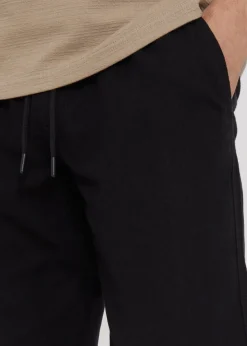Threadbare Black Linen Blend Drawcord Trousers