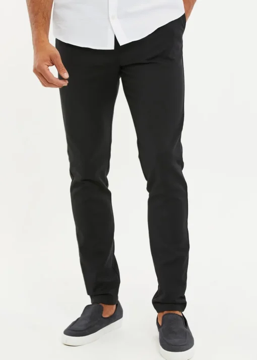 Threadbare Black Slim Fit Semi-Formal Trousers