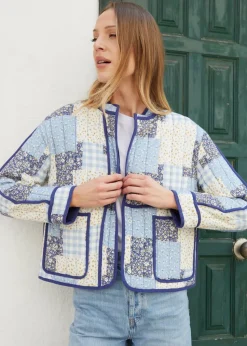 Threadbare Blue Floral Patchwork Quilted Jacket