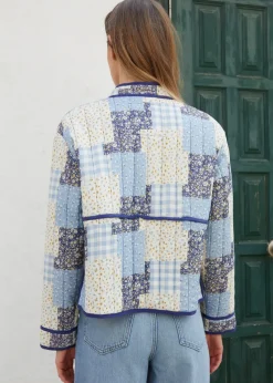 Threadbare Blue Floral Patchwork Quilted Jacket