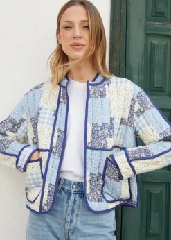 Threadbare Blue Floral Patchwork Quilted Jacket