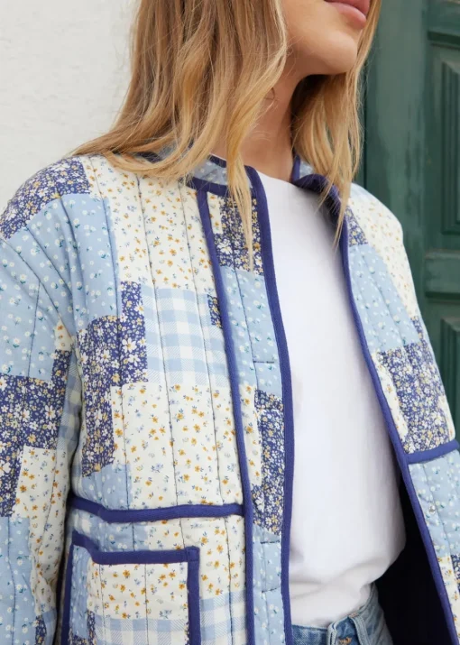 Threadbare Blue Floral Patchwork Quilted Jacket