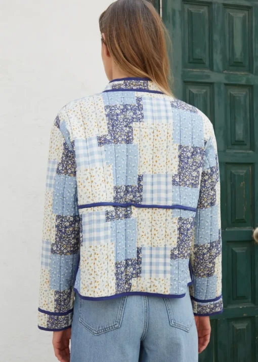 Threadbare Blue Floral Patchwork Quilted Jacket