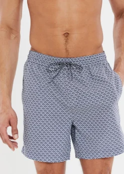 Threadbare Blue Geo Print Swim Shorts
