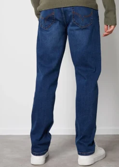 Threadbare Blue Straight Fit Jeans With Stretch