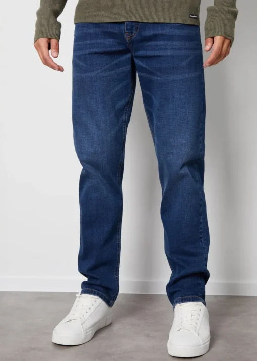 Threadbare Blue Straight Fit Jeans With Stretch