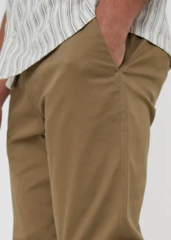 Threadbare Brown Castello Cotton Slim Fit Chino Trousers With Stretch