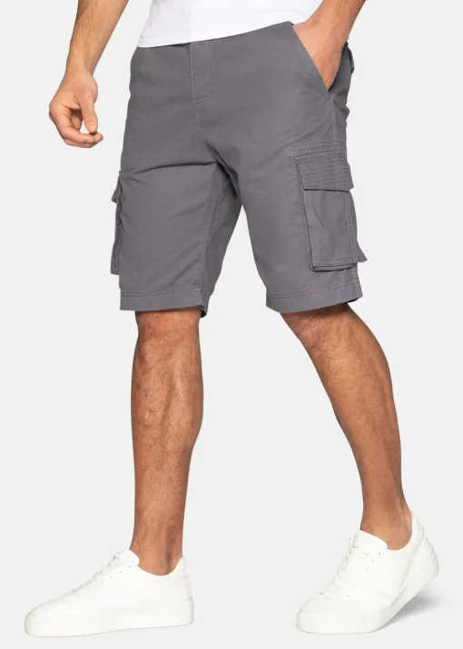 Threadbare Charcoal Bute Cotton Cargo Shorts