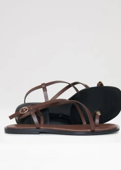 Threadbare Chocolate Back Strap Sandals