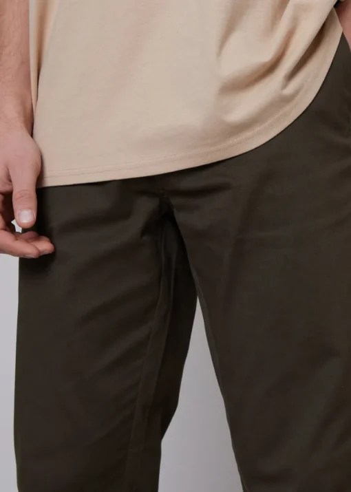 Threadbare Chocolate Cotton Regular Fit Chino Trousers with Stretch