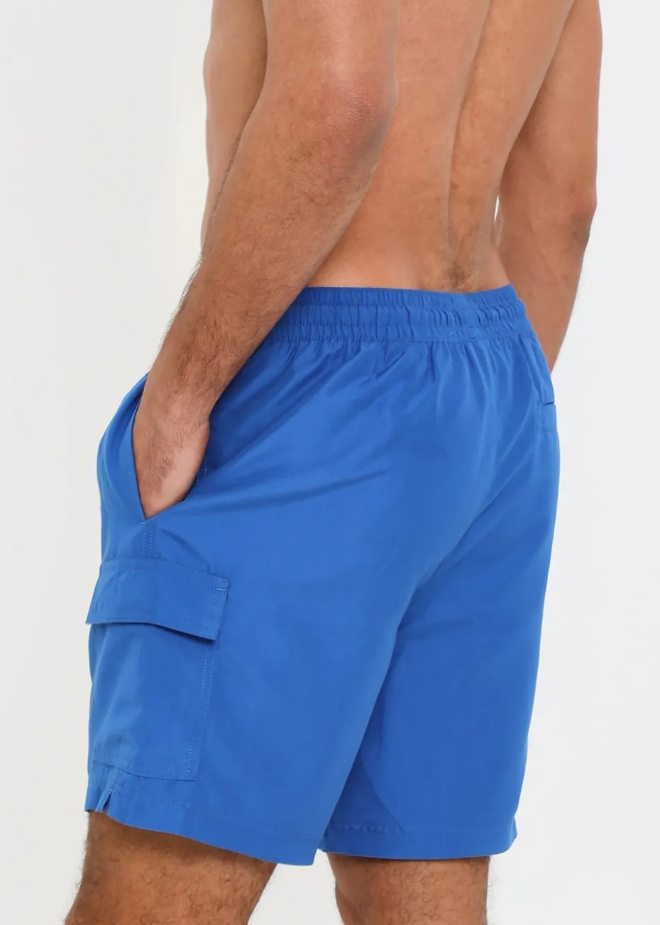Threadbare Cobalt Mid-length Cargo Swim Shorts
