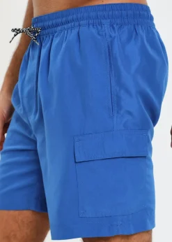 Threadbare Cobalt Mid-length Cargo Swim Shorts