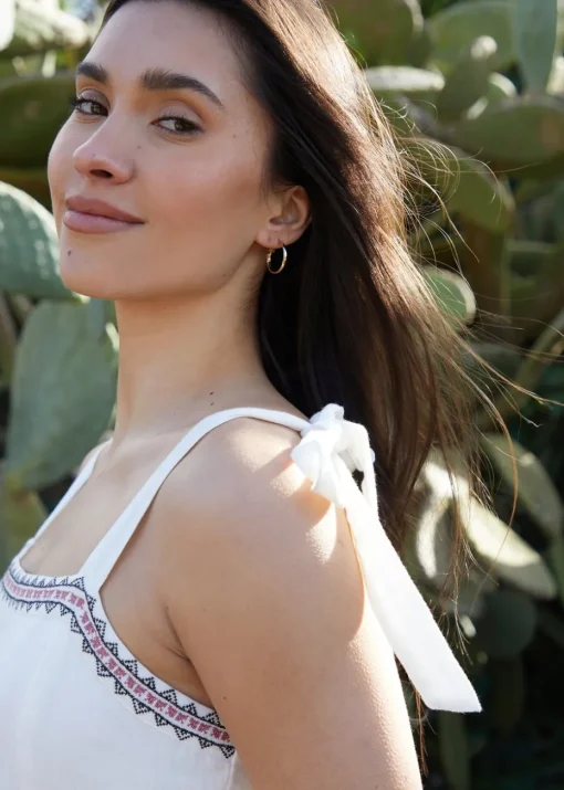 Threadbare Cream Embroidered Tiered Maxi Dress