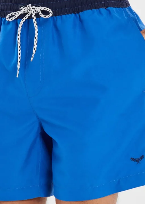 Threadbare Dark Blue Contrast Waistband Swim Shorts
