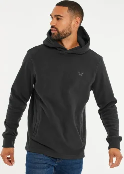 Threadbare Dark Grey Microfleece Overhead Hoodie
