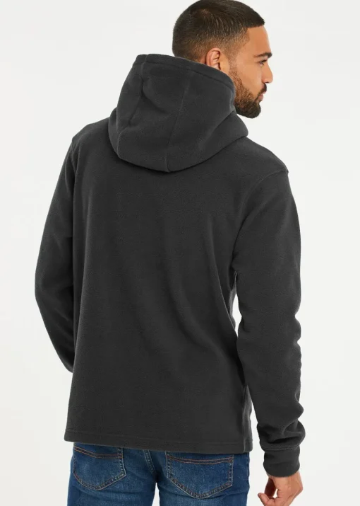 Threadbare Dark Grey Microfleece Overhead Hoodie
