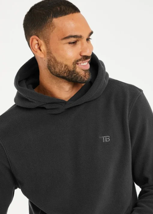 Threadbare Dark Grey Microfleece Overhead Hoodie