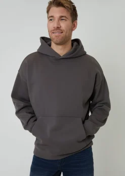 Threadbare Dark Grey Relaxed Fit Pullover Hoodie