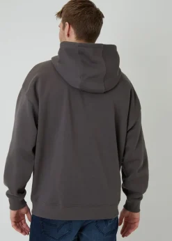 Threadbare Dark Grey Relaxed Fit Pullover Hoodie