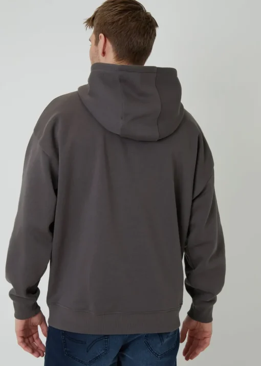 Threadbare Dark Grey Relaxed Fit Pullover Hoodie