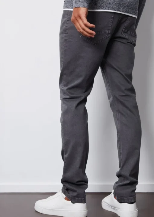 Threadbare Dark Grey Slim Fit Overdyed Stretch Denim Jeans