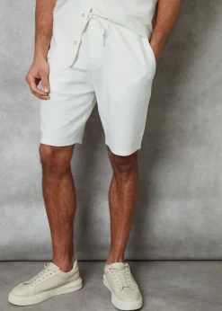Threadbare Ecru Textured Elasticated Waist Shorts
