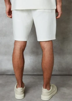 Threadbare Ecru Textured Elasticated Waist Shorts