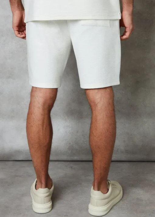 Threadbare Ecru Textured Elasticated Waist Shorts