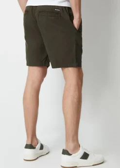 Threadbare Green Cotton Lyocell Jogger Style Shorts