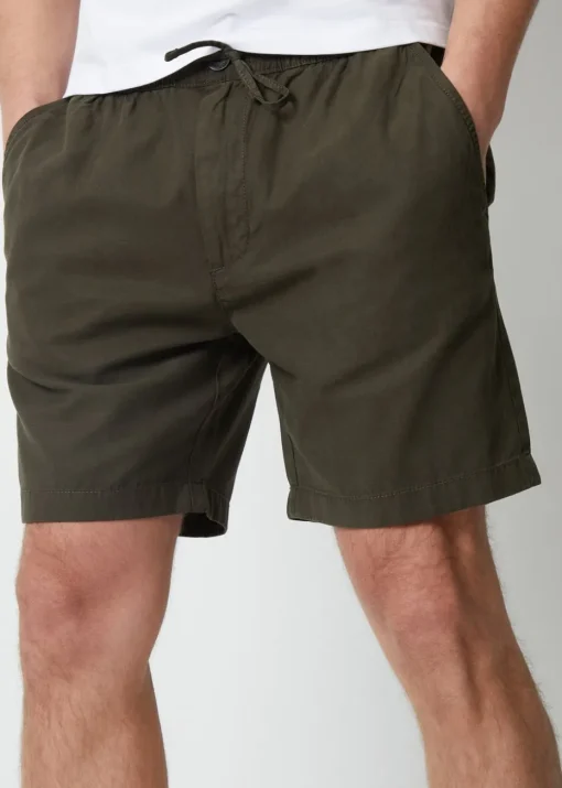 Threadbare Green Cotton Lyocell Jogger Style Shorts