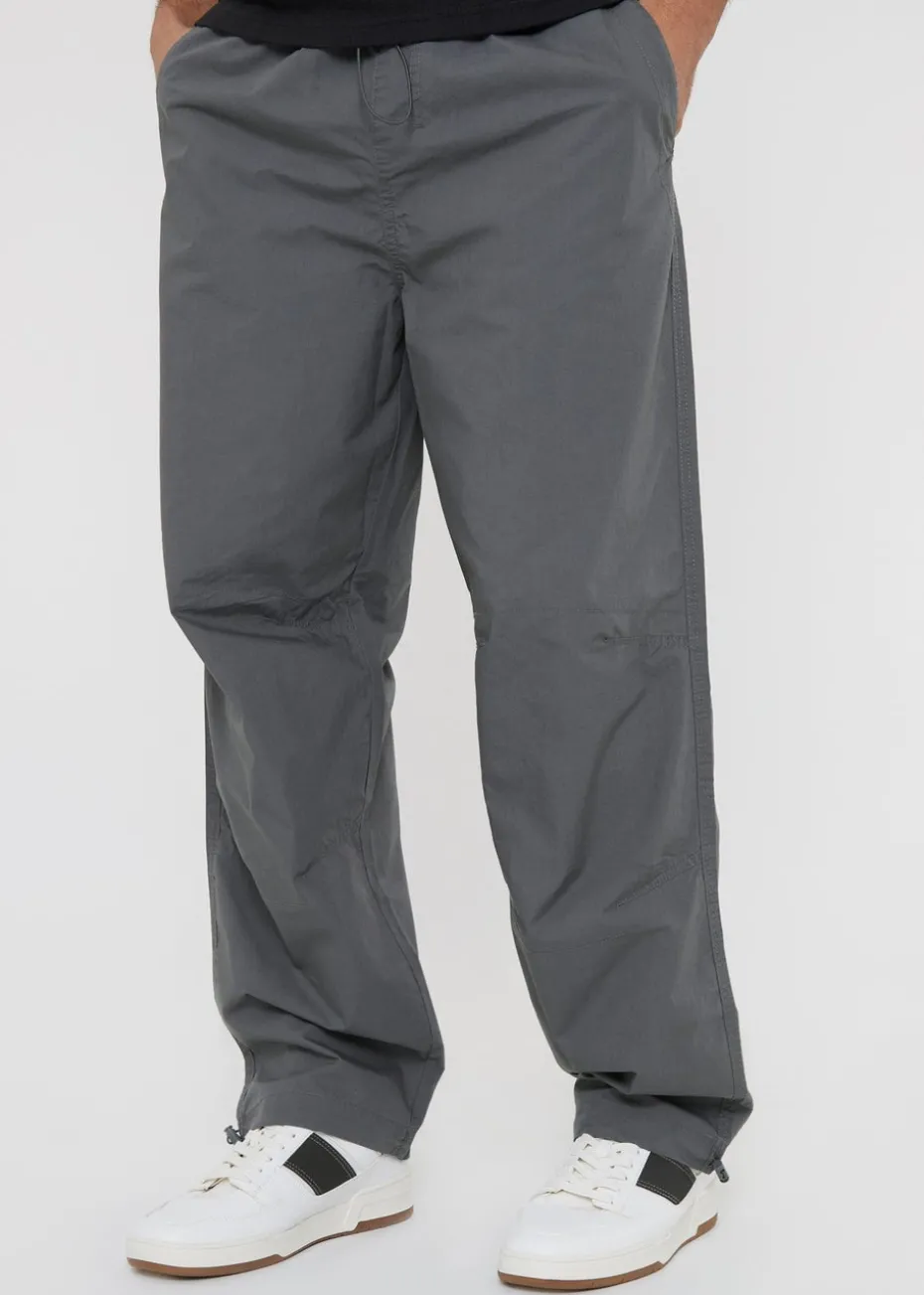 Threadbare Grey Cotton Relaxed Fit Jogger Style Cuffed Trousers
