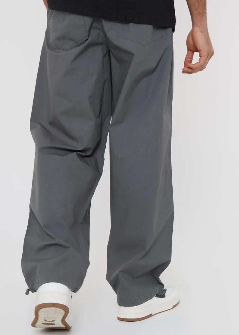 Threadbare Grey Cotton Relaxed Fit Jogger Style Cuffed Trousers