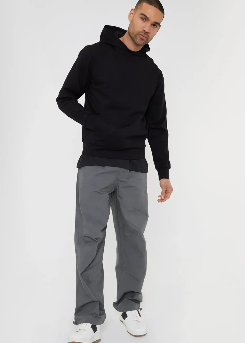 Threadbare Grey Cotton Relaxed Fit Jogger Style Cuffed Trousers