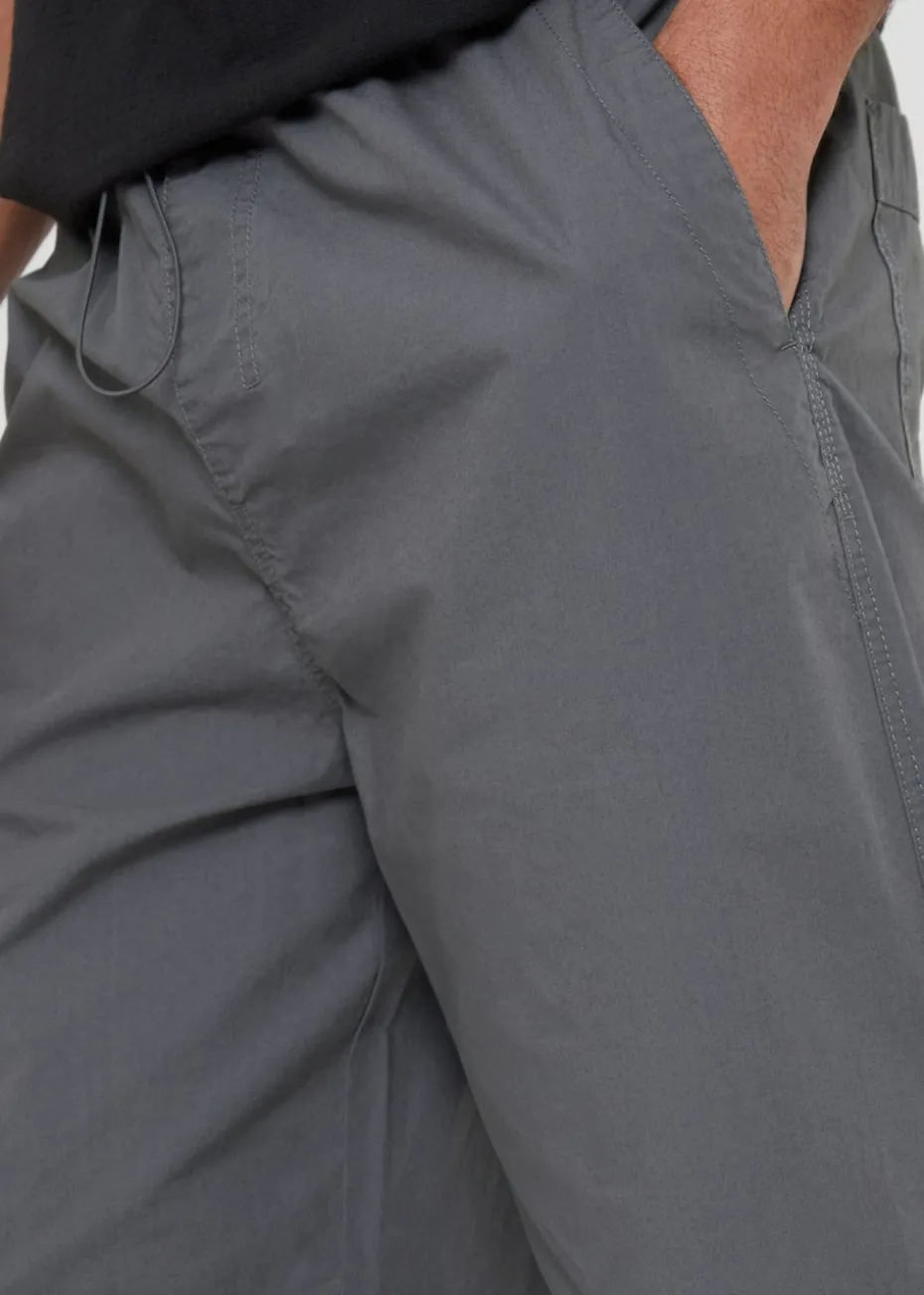 Threadbare Grey Cotton Relaxed Fit Jogger Style Cuffed Trousers