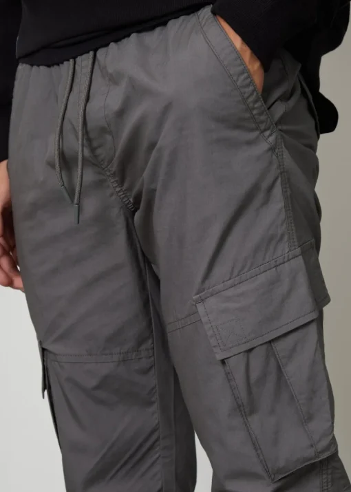 Threadbare Grey Cotton Slim Fit Cuffed Cargo Trousers