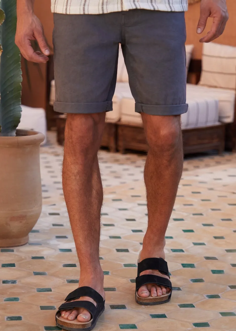 Threadbare Grey Overdyed Denim Shorts with Stretch