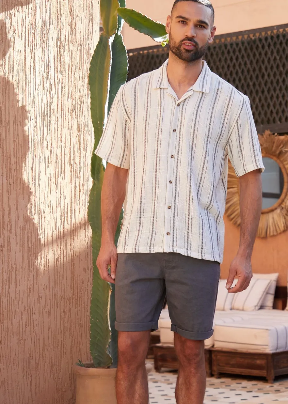 Threadbare Grey Overdyed Denim Shorts with Stretch