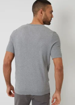 Threadbare Grey Textured Knitted T-Shirt