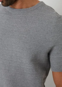 Threadbare Grey Textured Knitted T-Shirt