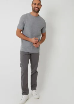 Threadbare Grey Textured Knitted T-Shirt