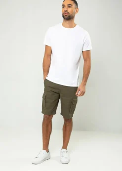 Threadbare Khaki Bute Cotton Cargo Shorts