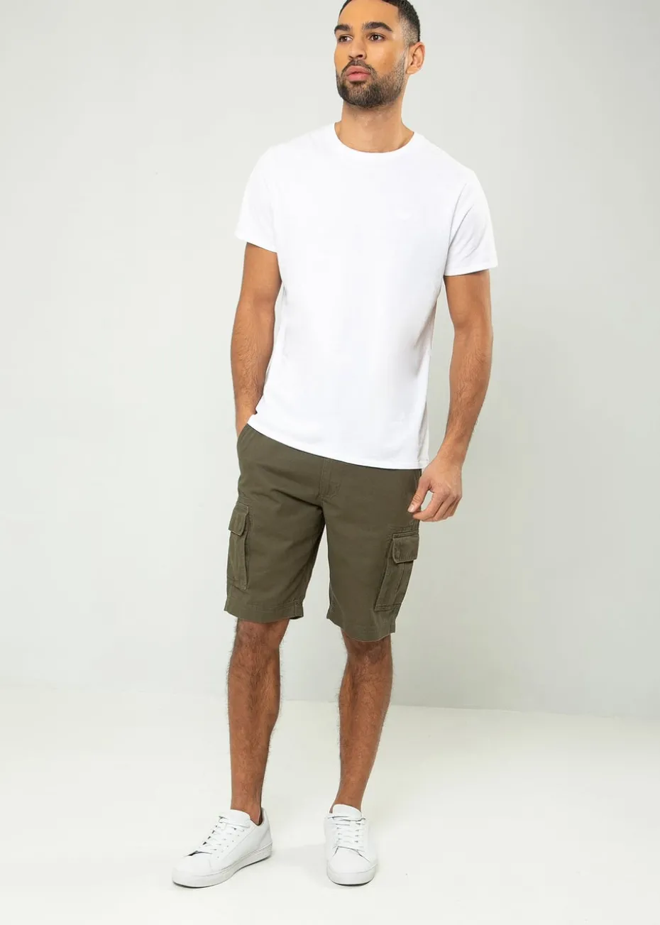 Threadbare Khaki Bute Cotton Cargo Shorts