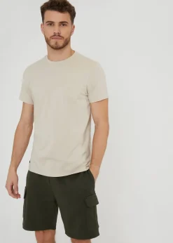 Threadbare Khaki Cargo Pocket Sweat Shorts