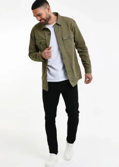 Threadbare Khaki Lightweight Cotton Shacket