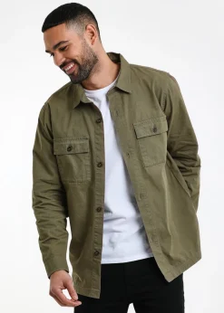 Threadbare Khaki Lightweight Cotton Shacket