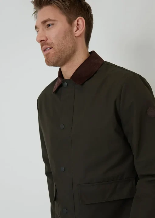 Threadbare Khaki Showerproof Collared Lightweight Jacket